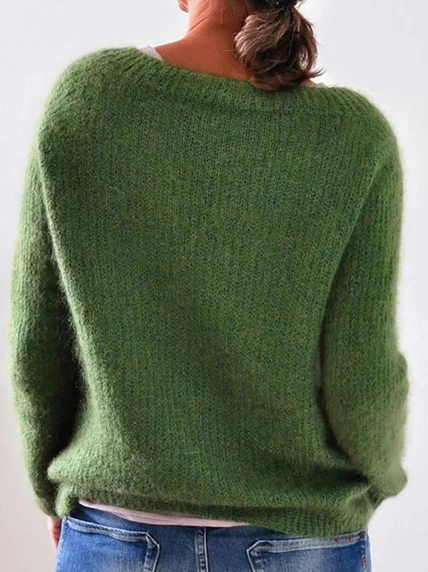 Léa Blanchet® | Groene trui met lange mouwen en print