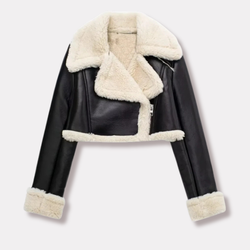 Fleur Rousse® | Modieuze & Hoge Kwaliteit Dikke Faux Fur Crop Jacket