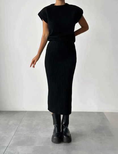 Élodie Lavin® | Nieuwe Eenvoudige Veelzijdige Sweater Set Dames Mouwloze Pullover
